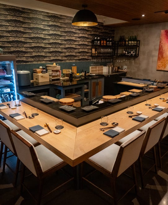 The dining room at Craft Omakase on North Lamar in Austin, April 4, 2024.